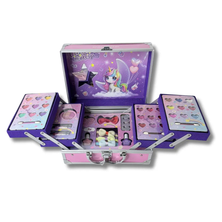 maquillaje infantil, maleta de maquillaje niña, juguete importado, maquillaje seguro niñas, regalo niña 6 años, maquillaje lavable, juguete creativo, set de maquillaje infantil, envío rápido Colombia, juguetes Buffalo.
