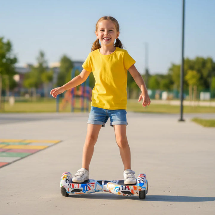 hoverboard graffiti, hoverboard multicolor, hoverboard 6.5 niños, hoverboard importado, juguete moderno, hoverboard económico, envío rápido Colombia, malumeta