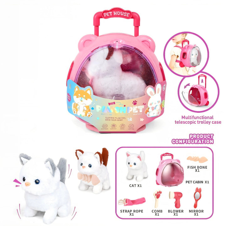 La Mascota de Peluche con Maleta OL1189 combina ternura, movimiento y diversión en un solo juguete.
Tu pequeño podrá pasear a su peluche favorito en una maleta transparente tipo trolley, diseñada especialmente para niños.