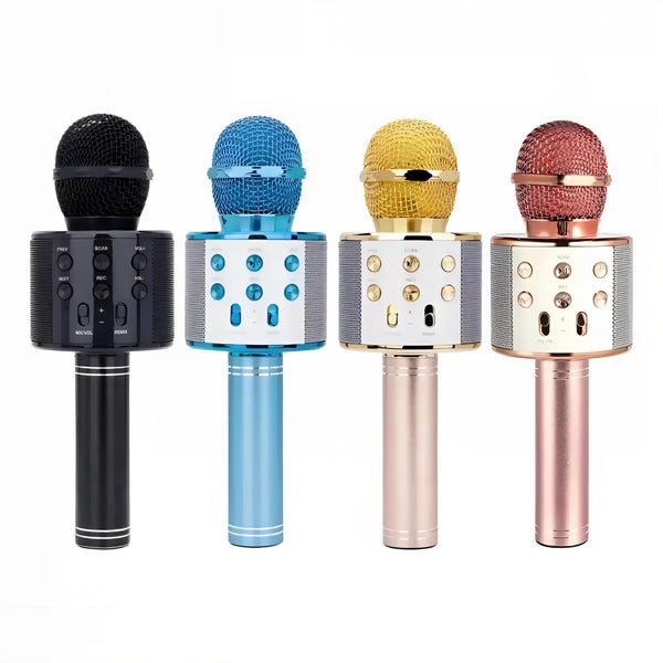 micrófono karaoke infantil, micrófono Bluetooth niños, karaoke para niños, juguete musical, micrófono con luces, micrófono electrónico, juguete importado, micrófono karaoke Colombia, regalo para niños, envío rápido