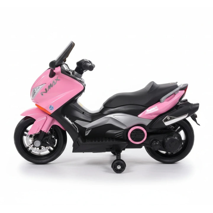 moto eléctrica infantil, moto para niños, moto tipo nmax, juguete eléctrico infantil, moto infantil importada, regalo para niños, moto con ruedas de apoyo