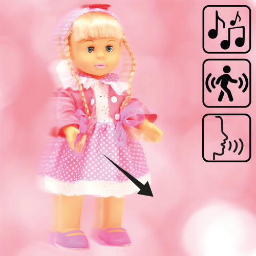 muñeca caminadora, muñeca importada, muñeca que camina sola, juguete educativo niña, muñeca bebé realista, muñeca de imitación, muñeca que camina Colombia, muñeca con movimiento, regalo para niñas, muñeca didáctica.