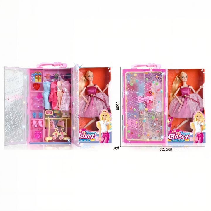 A las niñas les encanta jugar a vestir muñecas, pero no todos los juguetes estimulan su creatividad. La Muñeca Fashion con Clóset lo hace posible: un set completo que invita a crear looks únicos, explorar colores y vivir la experiencia de la moda a través del juego.