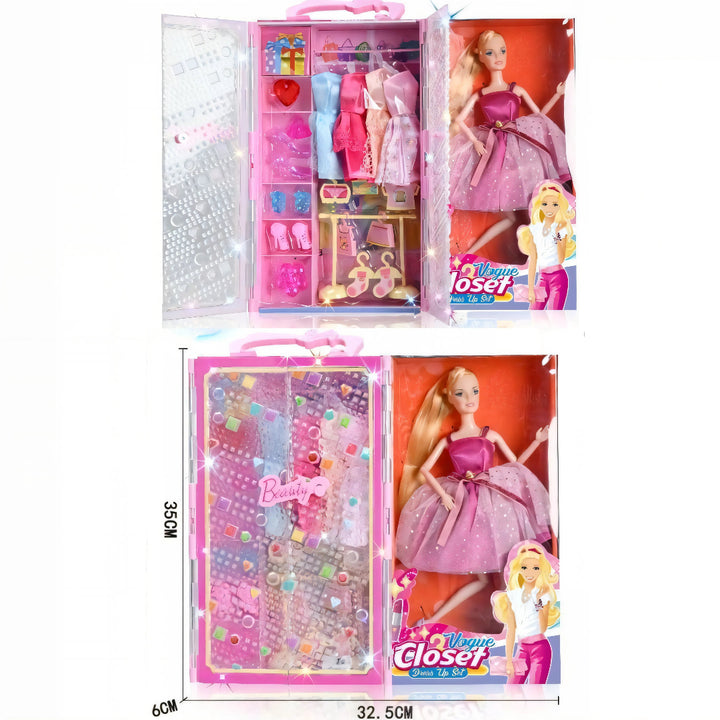 A las niñas les encanta jugar a vestir muñecas, pero no todos los juguetes estimulan su creatividad. La Muñeca Fashion con Clóset lo hace posible: un set completo que invita a crear looks únicos, explorar colores y vivir la experiencia de la moda a través del juego.