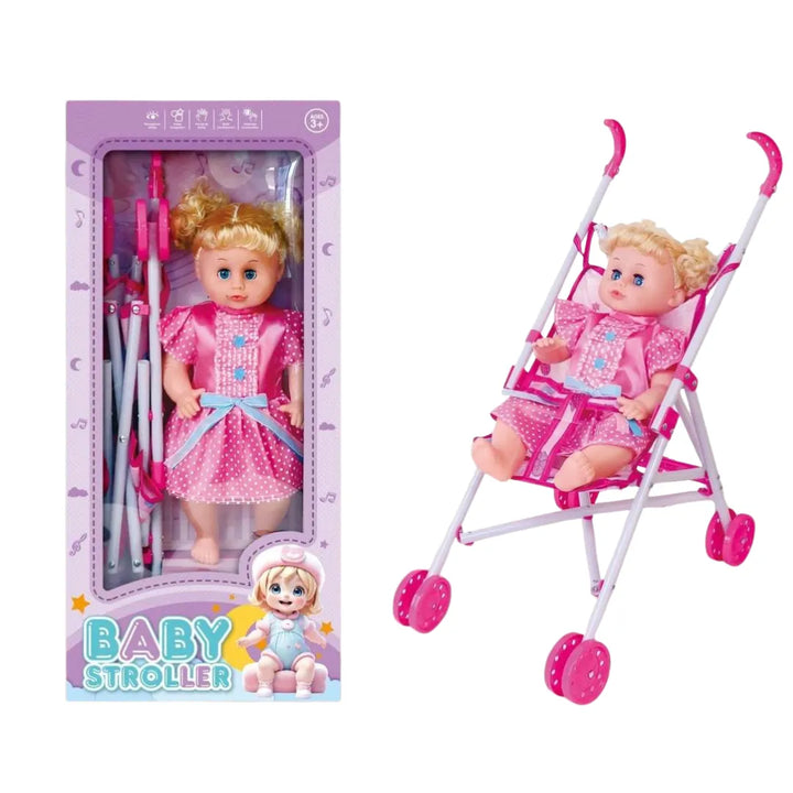 La Muñeca con Coche Baby Stroller OL1582 es el regalo ideal para niñas que adoran cuidar, pasear y jugar como verdaderas mamás.
Incluye una linda muñeca de cabello rubio con vestido rosado y un coche plegable con ruedas resistentes, fácil de armar y guardar.