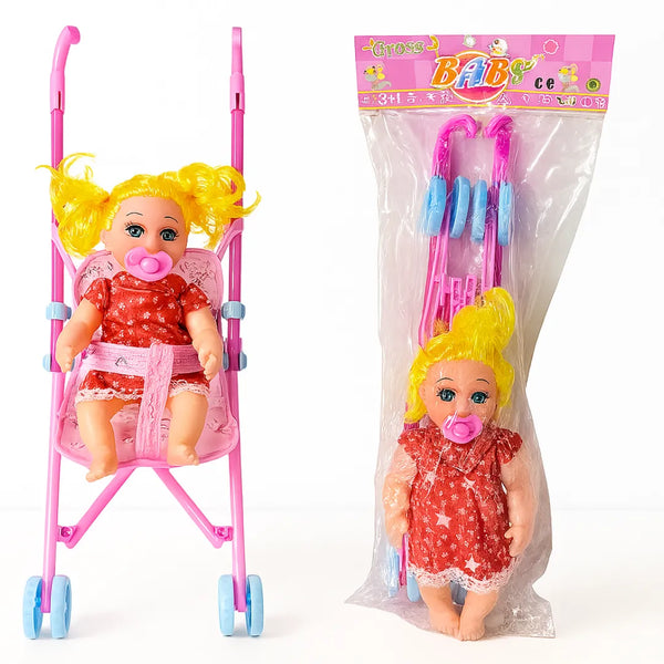 La Muñeca con Coche Tipo Paragua OL1673 es perfecta para las niñas que disfrutan cuidar y pasear a sus muñecas como verdaderas mamás.
Incluye una muñeca bebé con vestido estampado y coche liviano tipo paragua en tonos rosados, ideal para jugar dentro o fuera de casa.