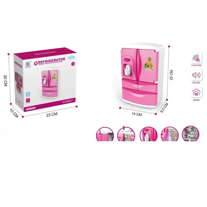 PLAY Cocina Infantil Con Nevera De Juguete Y Dispensador De Hielo - Accesorios Y Alimentos Incluidos, Regalo Ideal