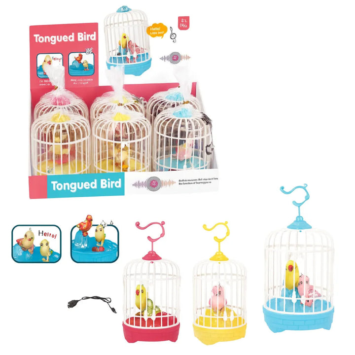 El Pájaro Parlante con Jaula OL0651 es un juguete interactivo que combina diversión, música y aprendizaje.
Con solo un aplauso o un clic, el pajarito habla, canta, mueve las alas y enciende luces de colores, imitando las voces y sonidos que escucha.