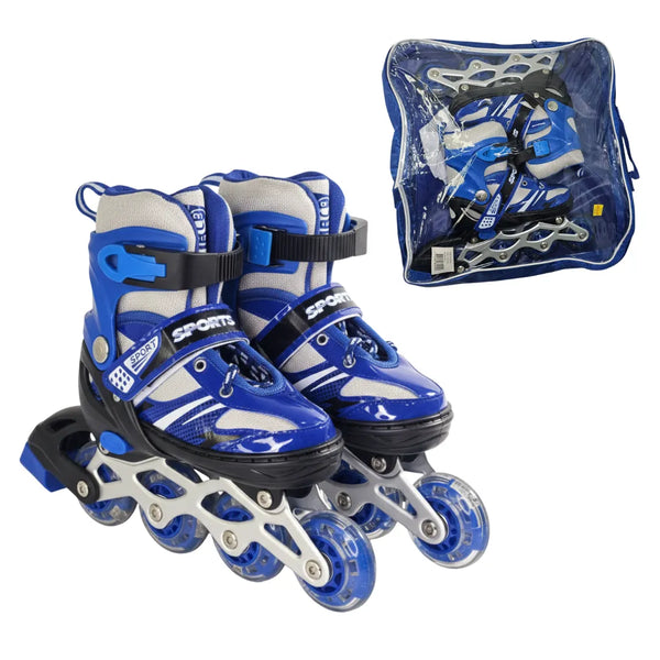 patines azules niños, patines ajustables, patines infantiles, patines en estuche, patines importados, juguetería Colombia, regalo para niños, envío rápido