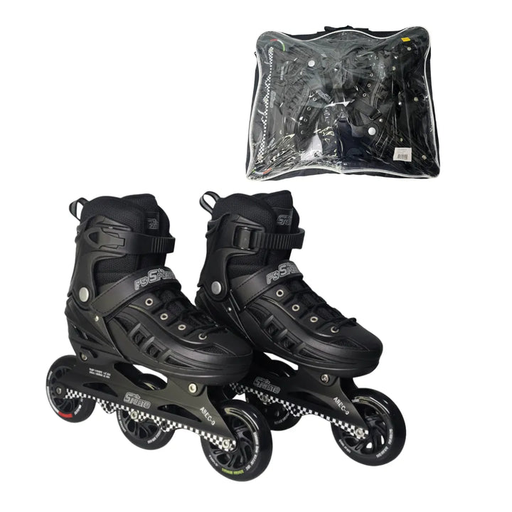 patines negros, patines profesionales ABEC-9, patines importados, patines en línea, patines adultos, patines jóvenes, bolso para patines, envío rápido Colombia