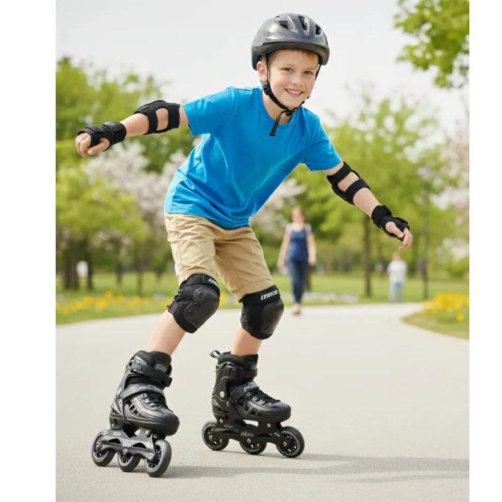 patines negros, patines profesionales ABEC-9, patines importados, patines en línea, patines adultos, patines jóvenes, bolso para patines, envío rápido Colombia