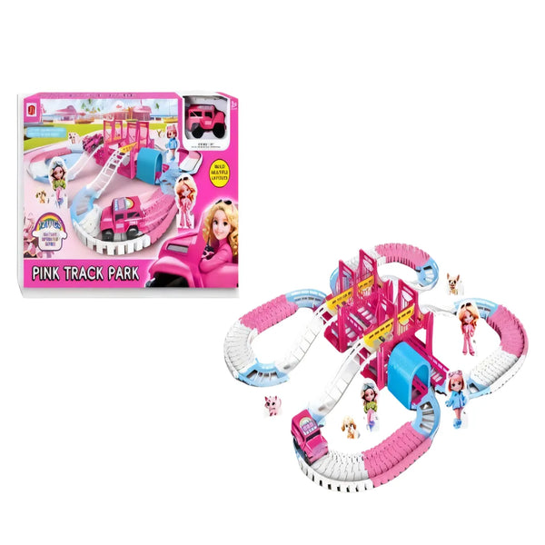 pista de carros niña, pista de carreras rosada, juguete de velocidad niña, carros para niñas, juguete importado Colombia, pista armable infantil, pista coleccionable niña, juguetes 6 años, regalo para niña, envío rápido juguetes.
