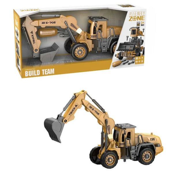 La Retroexcavadora OL0747 – Assembly Zone es el juguete ideal para pequeños constructores con grandes ideas.
Su diseño realista permite armar y desarmar la máquina, encender las luces y activar sonidos de motor, ¡como una verdadera obra en construcción!