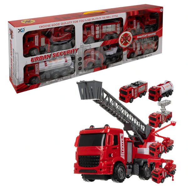 El Set Urban Security Fire Dept es ideal para pequeños héroes que sueñan con proteger y rescatar.
Incluye 6 camiones de bomberos diferentes, todos con ruedas móviles, diseño realista y colores brillantes que invitan a horas de diversión imaginativa.