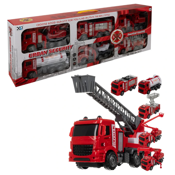 El Set Urban Security Fire Dept es ideal para pequeños héroes que sueñan con proteger y rescatar.
Incluye 6 camiones de bomberos diferentes, todos con ruedas móviles, diseño realista y colores brillantes que invitan a horas de diversión imaginativa.