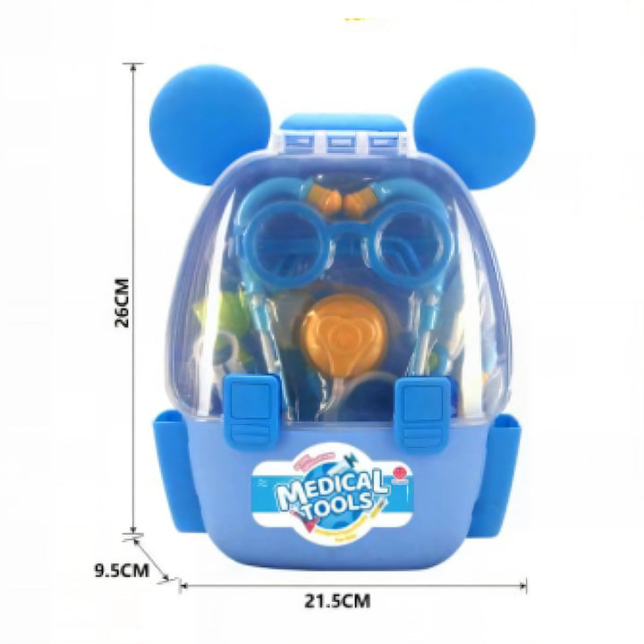 El Set Médico Medical Tools OL1623 es el regalo perfecto para pequeños curiosos que sueñan con ser doctores.
Incluye 10 accesorios médicos como estetoscopio, termómetro y jeringa, todo dentro de una divertida mochila con orejas de oso.