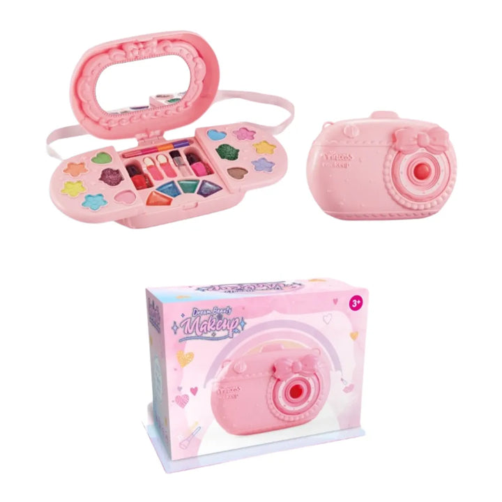 La diversión está a un clic con el Set de Maquillaje Infantil Cámara Dream Beauty Makeup.
Su original diseño con forma de cámara fotográfica convierte el juego en una experiencia mágica llena de imaginación, color y estilo.