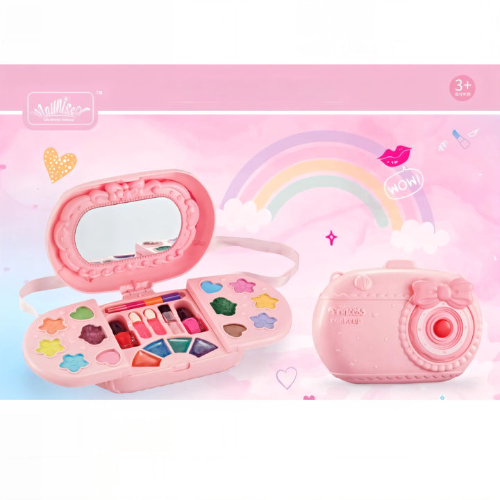 La diversión está a un clic con el Set de Maquillaje Infantil Cámara Dream Beauty Makeup.
Su original diseño con forma de cámara fotográfica convierte el juego en una experiencia mágica llena de imaginación, color y estilo.