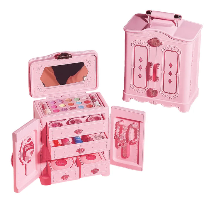 El sueño de toda niña ahora es realidad con el Tocador de Maquillaje Infantil Joyero Dream Beauty Makeup.
Este elegante set combina la belleza de un joyero con la diversión del maquillaje, ofreciendo un espacio lleno de color, brillo y accesorios de fantasía.
