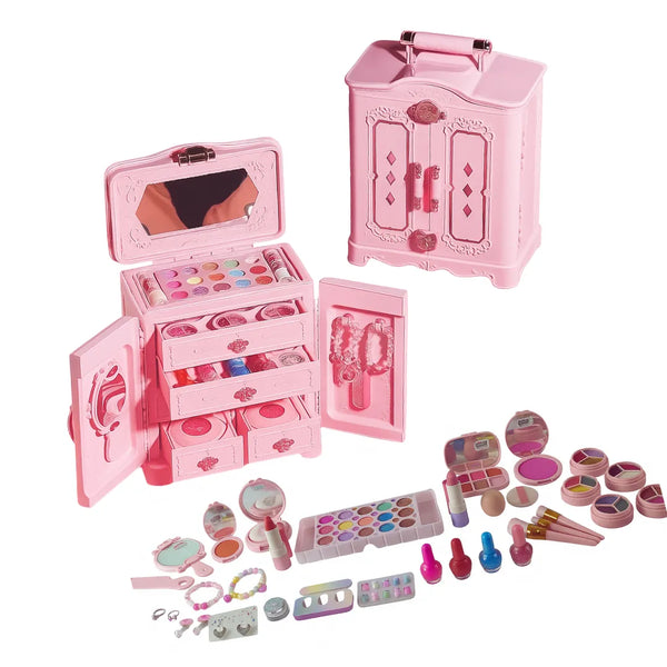 El sueño de toda niña ahora es realidad con el Tocador de Maquillaje Infantil Joyero Dream Beauty Makeup.
Este elegante set combina la belleza de un joyero con la diversión del maquillaje, ofreciendo un espacio lleno de color, brillo y accesorios de fantasía.