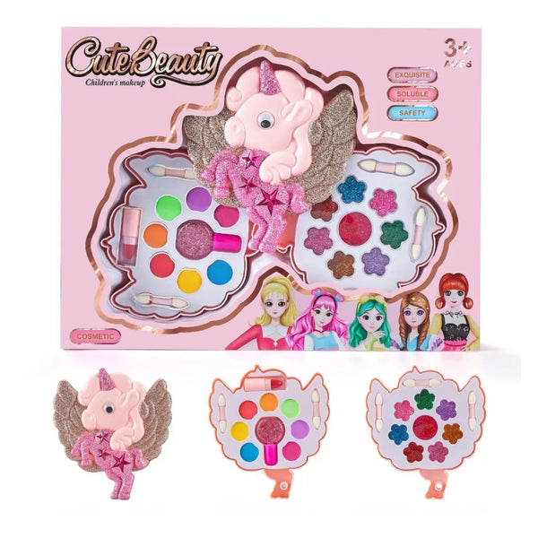 Convierte el juego en pura diversión con el Set de Maquillaje Infantil Unicornio Cute Beauty. Su diseño encantador con forma de unicornio y brillos mágicos estimula la imaginación mientras las niñas exploran el mundo del color.
