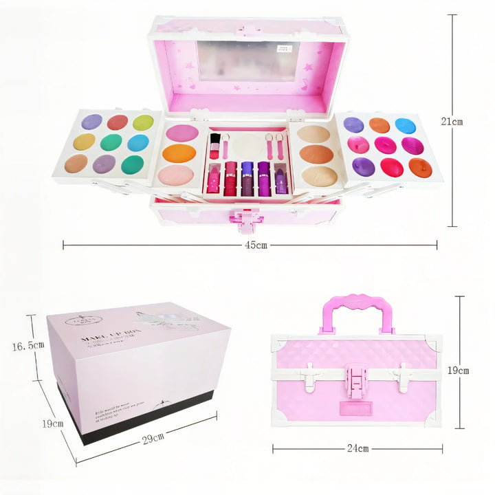 Deja que tu pequeña artista brille con su propio set de maquillaje seguro, colorido y lleno de magia. ¡El regalo que despierta su imaginación!