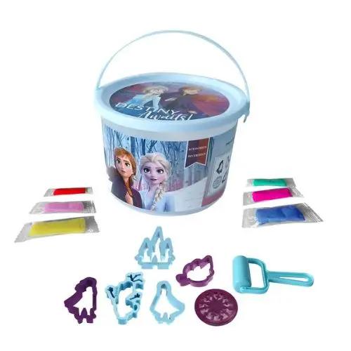 BALDE CON MOLDES DE PLASTILINA FROZEN | Juguetes Buffalo Colombia