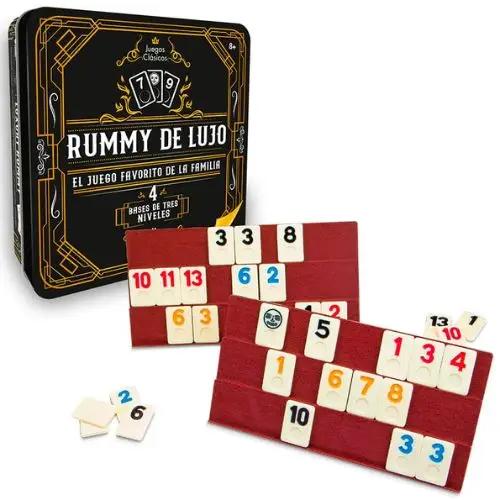 RUMMY DE LUJO 4 BASES DE TRES NIVELES LATA | Juguetes Buffalo Colombia